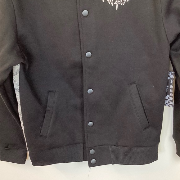NWT Rebel Vengeance Grim Reaper Tapestry Style Bomber Jacket - Black - S - Picture 4 of 9